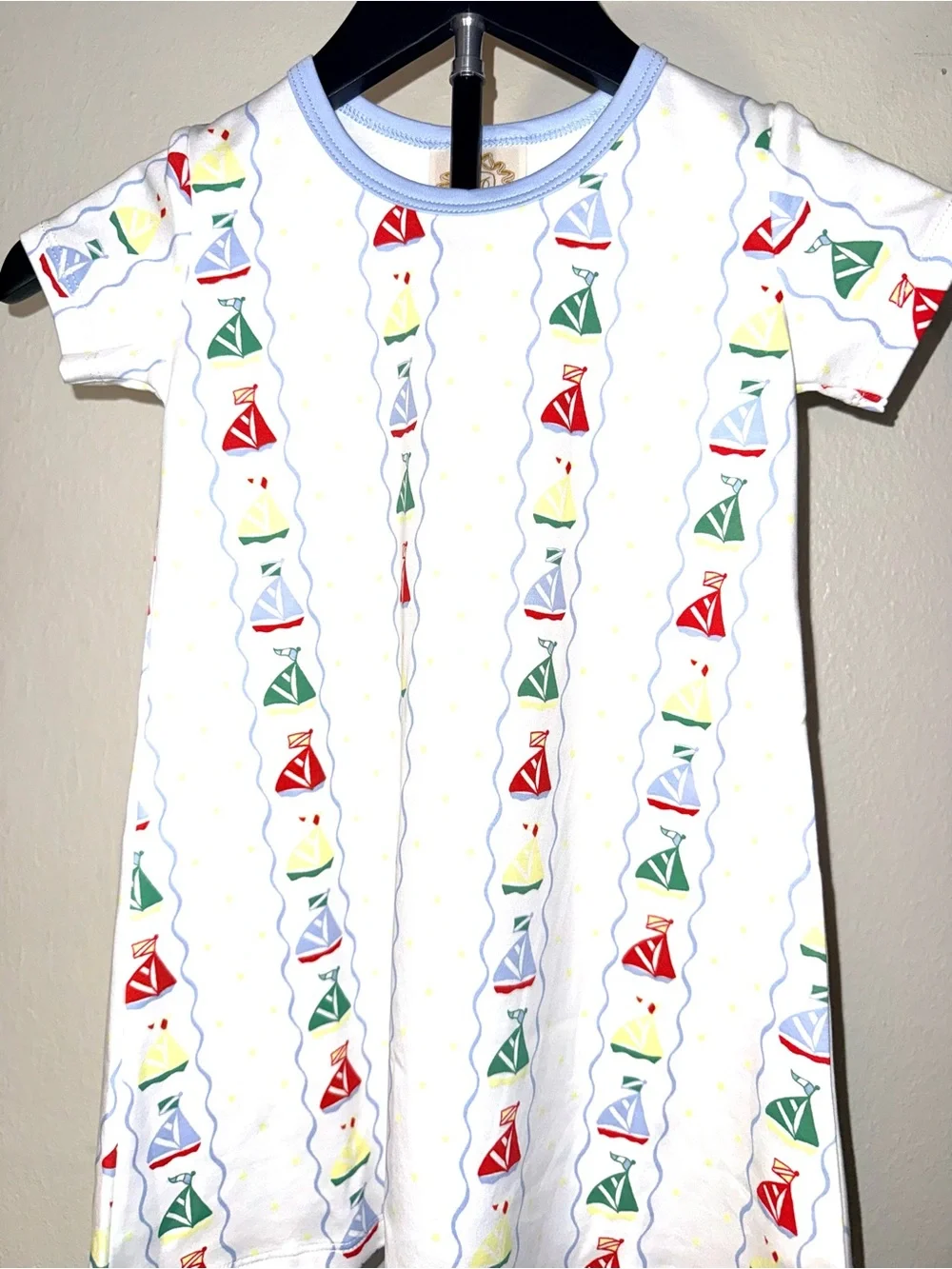 The Beaufort Bonnet Co Polly Play Dress in Set Sail w/ Beale Street Blue, 4T NWT